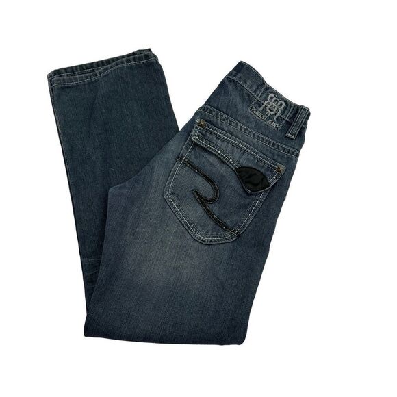 Request Dark Wash Embellished Jeweled Jeans Girls Size 14 Style# R81472X–11 - Picture 1 of 8